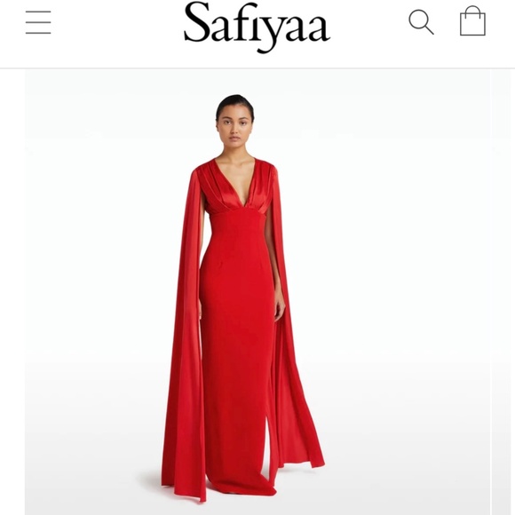 Safiyaa Angelina Cape Satin Dress Size Zero - Picture 1 of 14